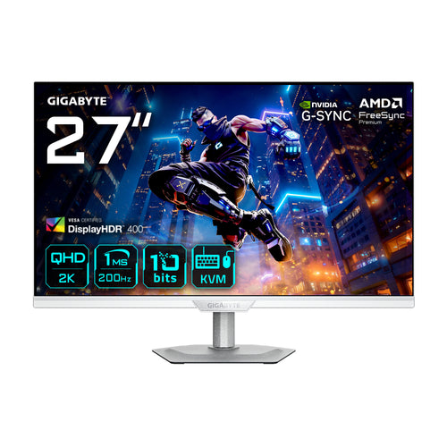 GIGABYTE M27Q2 QD ICE 27” QHD Gaming-Monitor - 2560 x 1440, 200Hz, 1ms, 350 cd/m², FreeSync Premium, Display HDR400, HDMI 2.0, DisplayPort 1.4
