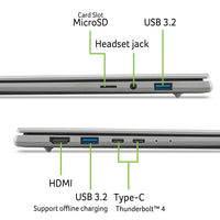 Acer Swift 16 AI SF16-71T-79NV Copilot+ PC Intel Core Ultra X7 358H Laptop 40,6 cm (16") Touchscreen WQXGA+ 16 GB LPDDR5x-SDRAM 512 GB SSD Wi-Fi 7 (802.11be) Windows 11 Home Grau