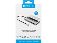 Sandberg 136-82 laptop-dockingstation & portreplikator Kabelgebunden USB 3.2 Gen 2 (3.1 Gen 2) Type-C Grau
