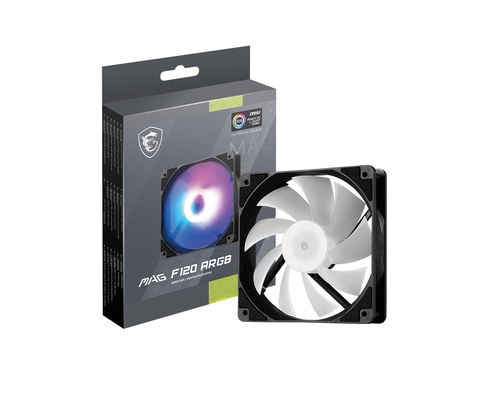 MSI MAG F120 ARGB x1 Computergehäuse Ventilator 12 cm Schwarz 1 Stück(e)
