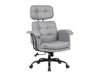 Equip 651020 Ergonomischer Chefsessel, gepolsterte Armlehnen, Butterfly-Mechanik, verchromtes Fußkreuz, höhenverstellbar, um 360° drehbar, Grau