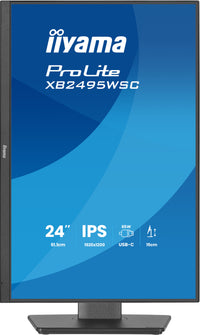 iiyama ProLite XB2495WSC-B1 Écran d'ordinateur 61,2 cm (24.1") 1920 x 1200 pixels WUXGA LED Noir