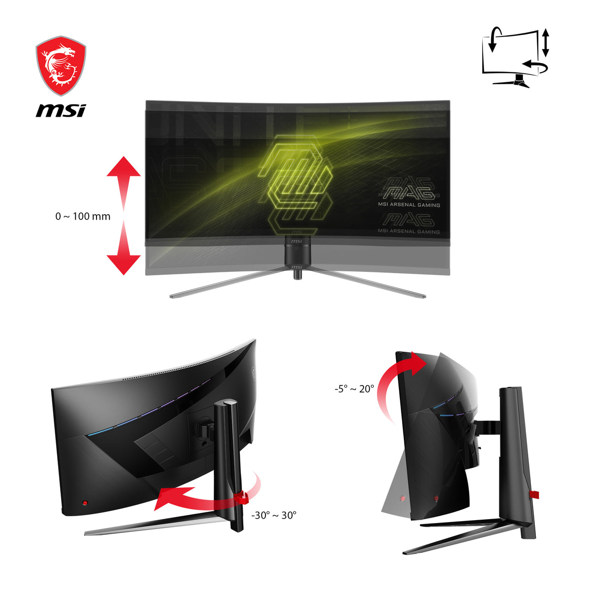 MSI MAG 345CQRDE Computerbildschirm 86,4 cm (34") 3440 x 1440 Pixel UltraWide Dual Quad HD Schwarz