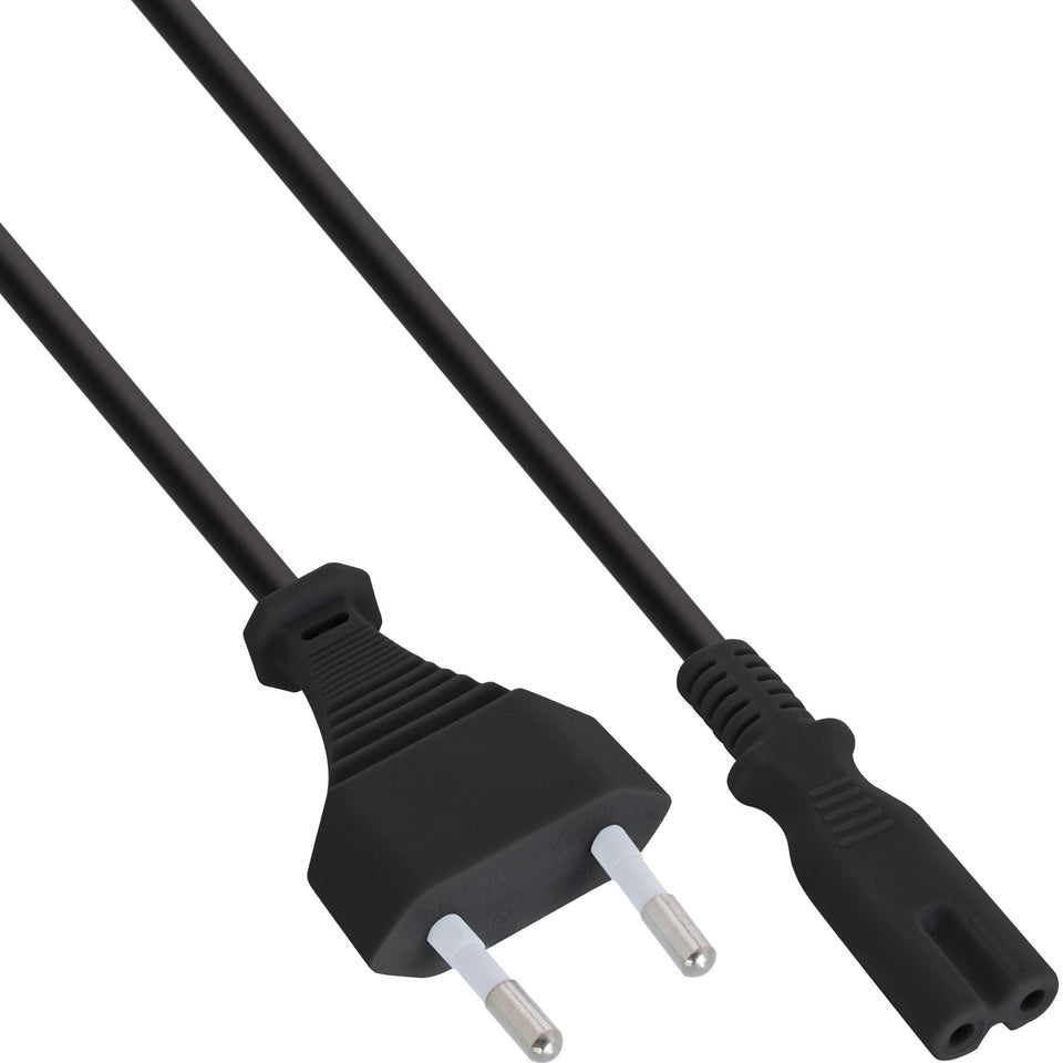 InLine Netzkabel, Netzstecker auf Euro 8 C7 Stecker, 10m