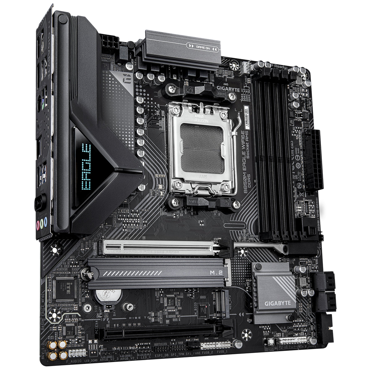 GIGABYTE B850M EAGLE WIFI6E Mainboard - AMD Ryzen 9000 Serie CPUs, 8+2+2 Phasen Digital-VRM, bis zu 8200MHz DDR5 (OC), 1xPCIe 5.0 + 1xPCIe 4.0 M.2, Wi-Fi 6E, 2.5GbE LAN, USB 3.2 Gen 2