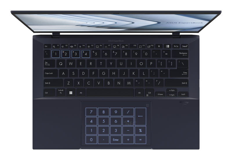 ASUS ExpertBook B9 OLED B9403CVAR-PP1735X Intel Core 7 150U Laptop 35,6 cm (14") WQXGA+ 16 GB LPDDR5x-SDRAM 512 GB SSD Wi-Fi 6E (802.11ax) Windows 11 Pro Deutsch Schwarz