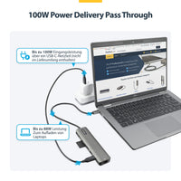 StarTech.com USB-C Multiport Adapter - USB-C auf 4K 60Hz HDMI 2.0, 100W Power Delivery Pass-through, SD/MicroSD, 2 Port USB 3.0 Hub, GbE - USB-C Mini Dock - 30cm langes angeschlossenes Kabel