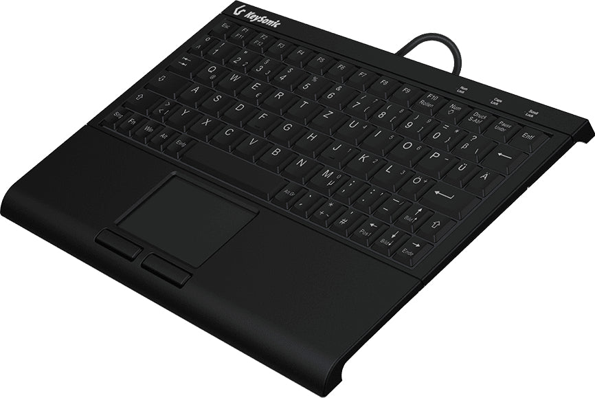 KeySonic KSK-3211ELU (DE), Super-Mini Tastatur, Hintergrundbeleuchtung, Touchpad, schwarz