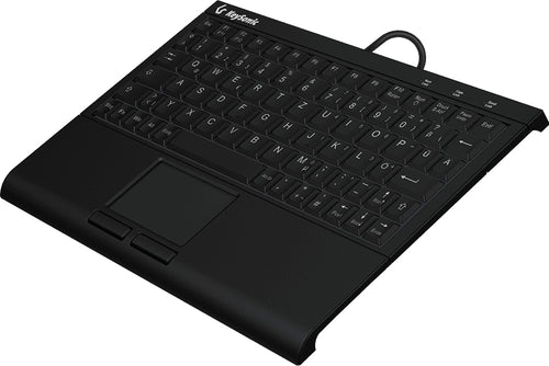 KeySonic KSK-3211ELU (DE), Super-Mini Tastatur, Hintergrundbeleuchtung, Touchpad, schwarz