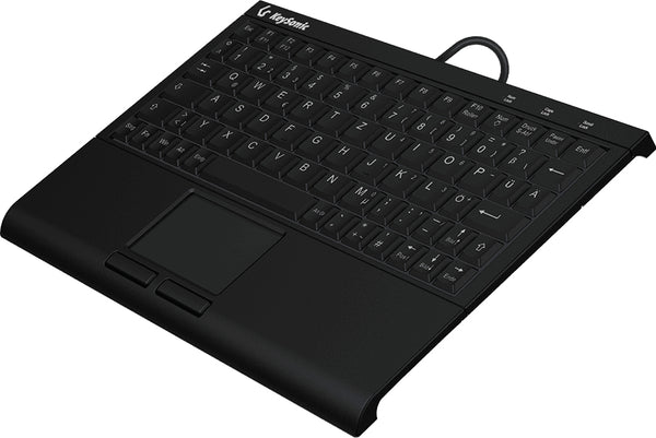 KeySonic KSK-3211ELU (DE), Super-Mini Tastatur, Hintergrundbeleuchtung, Touchpad, schwarz