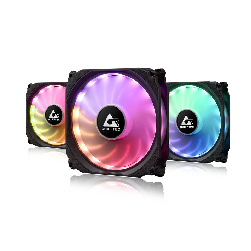Chieftec CF-3012-RGB Système de refroidissement pour ordinateur Ventilateur de boîtier PC 12 cm Noir