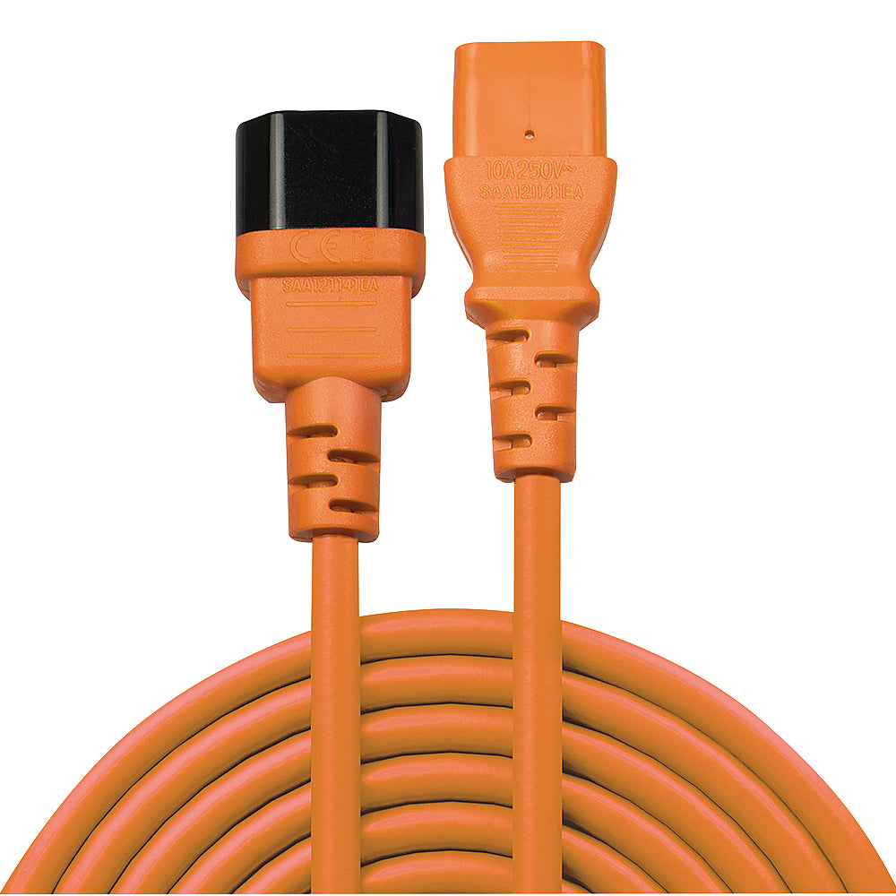 Lindy 30473 Stromkabel Schwarz, Orange 0,5 m C14-Koppler C13-Koppler