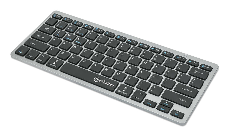 Manhattan 180559 Tastatur Büro RF Wireless + Bluetooth QWERTZ Deutsch Schwarz, Grau