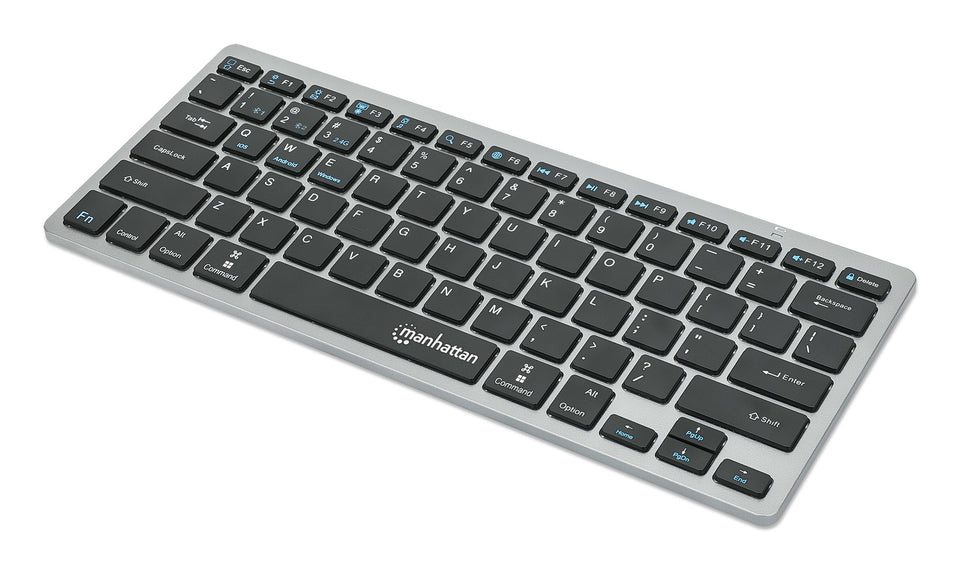 Manhattan 180559 Clavier Bureau RF sans fil + Bluetooth QWERTZ Allemand Noir, Gris