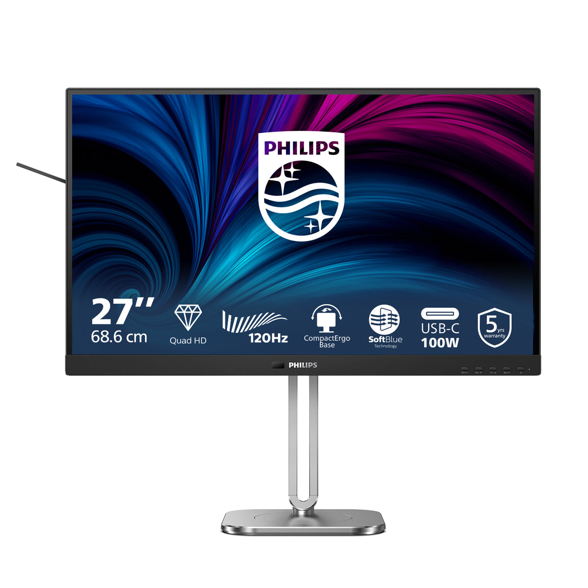 Philips 27B2U4601/00 Computerbildschirm 68,6 cm (27") 2560 x 1440 Pixel Quad HD LCD Grau