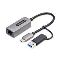 StarTech.com 2.5GbE USB C Ethernet Adapter mit USB-A Adapter, USB-C LAN-RJ45 Netzwerkadapter, USB 3.1 Typ-C 2.5Gb NIC, Thunderbolt & USB4 Kompatibel, Windows & Mac