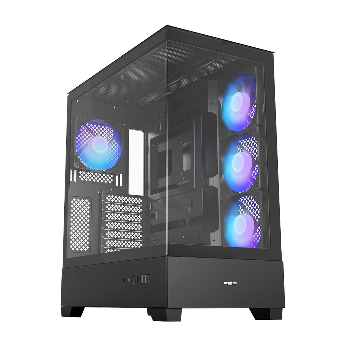 FSP M370-BA Gehäuse Midi Tower mITX, mATX, ATX (BTF) Schwarz ARGB