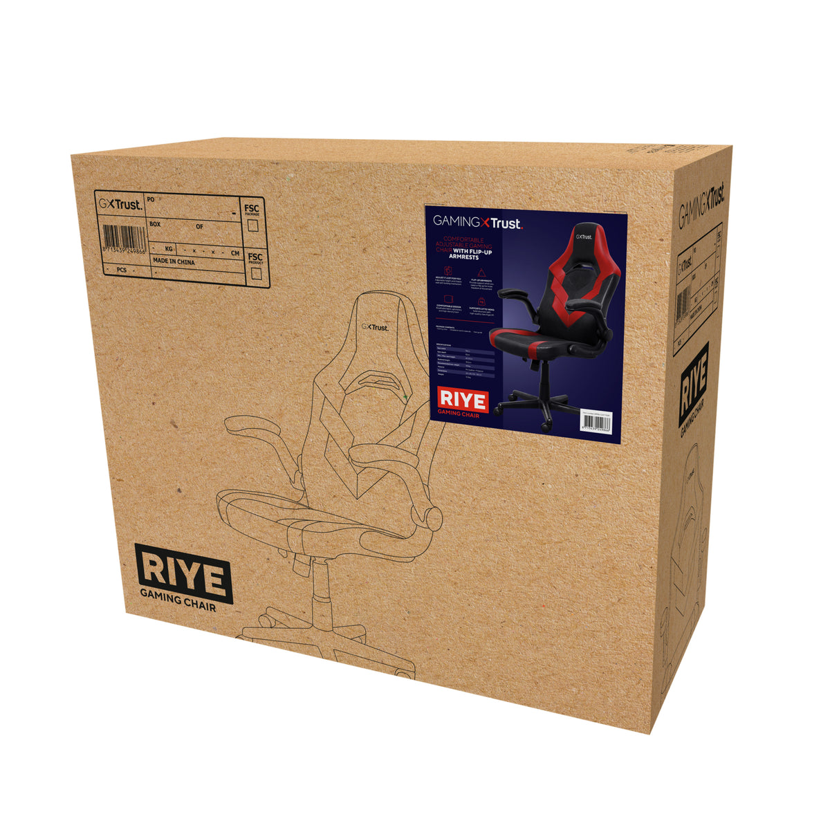 Trust GXT 703R RIYE Universal-Gamingstuhl Schwarz, Rot