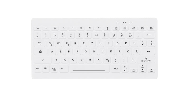 Contour Design Active Key Contour QuickClean Medizinische Tastatur Abnehmbare Abdeckung Mini Kabellos Weiß DE C4112