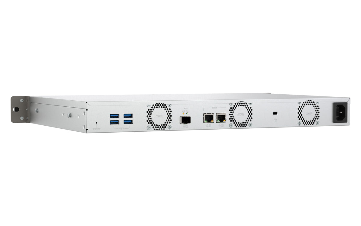 QNAP TS-432XeU NAS Rack (1U) 4 GB DDR4 0 TB QNAP QTS Schwarz, Grau