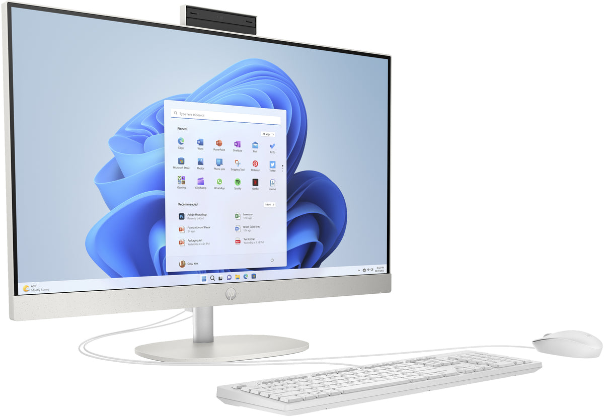 HP 27-cr0105ng AMD Ryzen™ 5 7520U 68,6 cm (27") 1920 x 1080 Pixel All-in-One-PC 16 GB LPDDR5-SDRAM 512 GB SSD Windows 11 Home Wi-Fi 6 (802.11ax) Weiß
