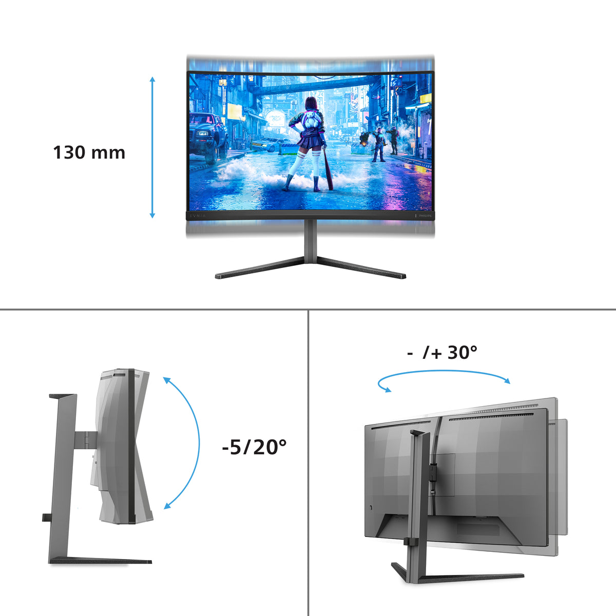 Philips Evnia 5000 27M2C5200W/00 Computerbildschirm 68,6 cm (27") 1920 x 1080 Pixel Full HD LCD Grau