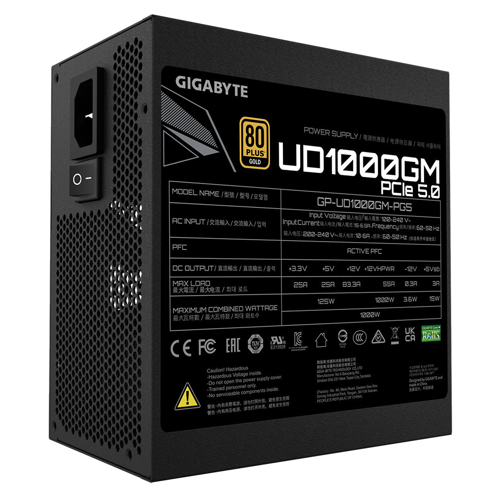 GIGABYTE UD1000GM PG5 Netzteil 1000 W 20+4 pin ATX ATX Schwarz