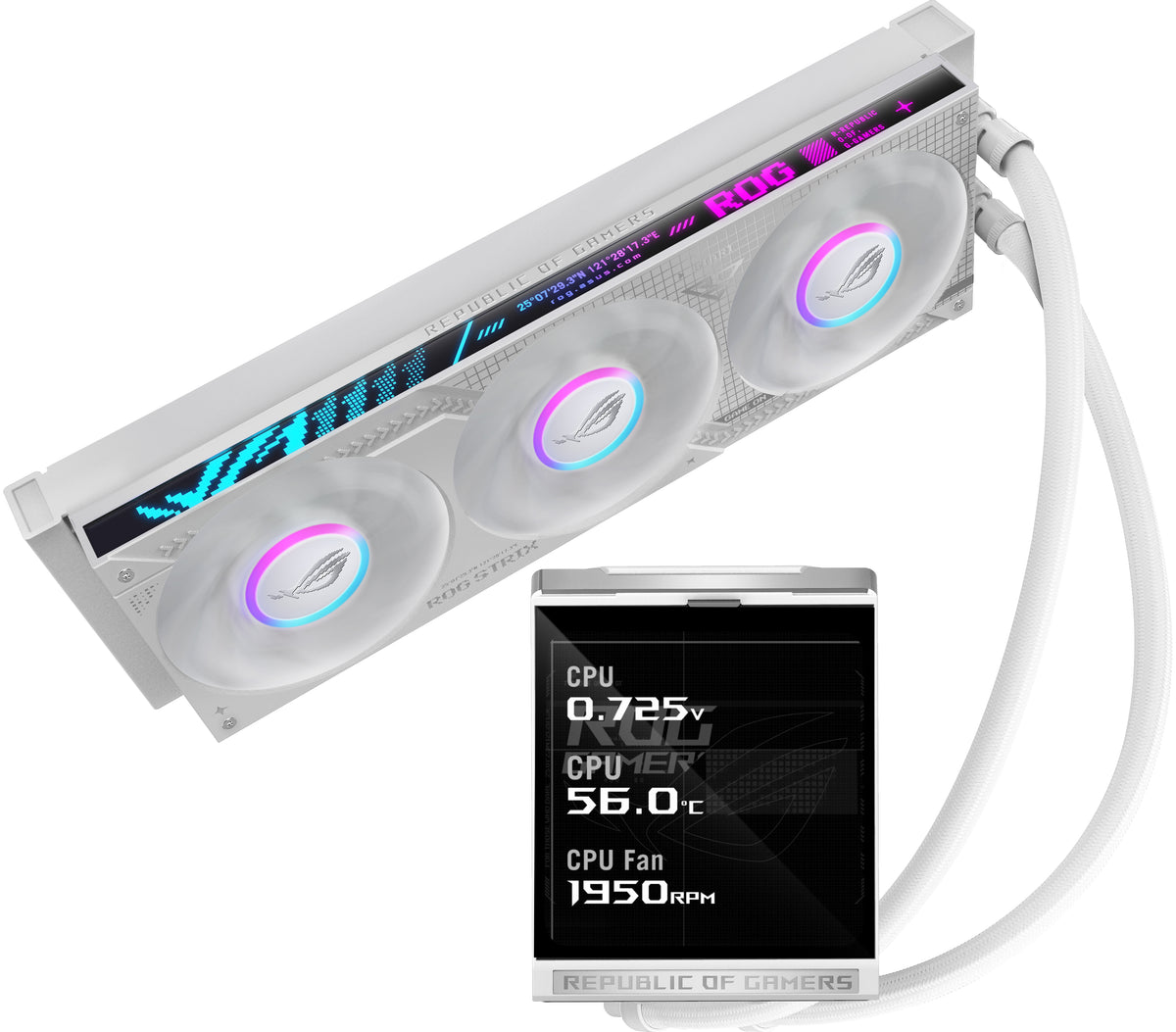 ASUS ROG Strix LC IV 360 ARGB LCD White Edition Prozessor Flüssigkeitskühlung 12 cm Weiß
