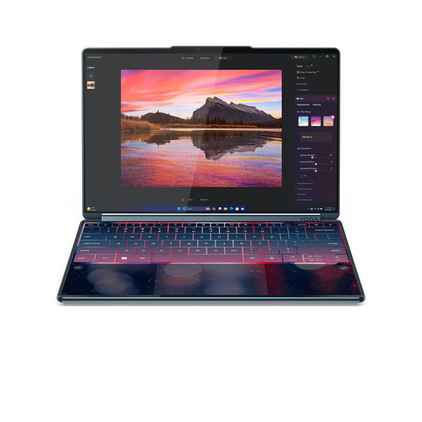 Lenovo Yoga Book 9 14IAH10 Intel Core Ultra 9 285H Ibrido (2-in-1) 35,6 cm (14") Touchscreen 2.8K 32 GB LPDDR5x-SDRAM 1 TB SSD Wi-Fi 7 (802.11be) Windows 11 Home Turchese Tedesco