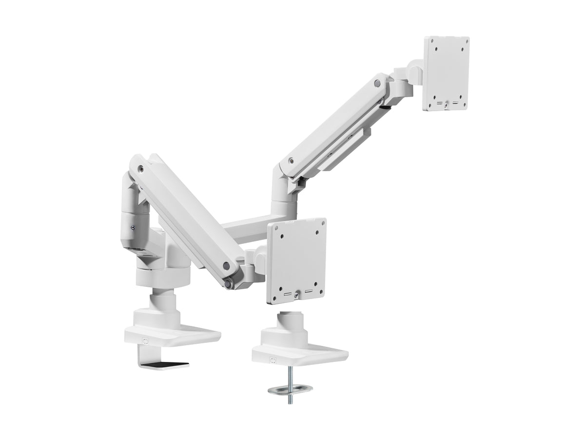 Equip 17"-35" Schwerlast-Doppelmonitor-Schreibtischhalterung, Weiß