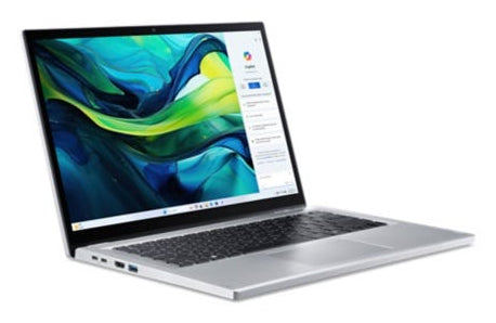 Acer Aspire Go Spin 14 AGSP14-31PT-36R6 Intel Core 3 N355 Hybrid (2-in-1) 35,6 cm (14") Touchscreen WUXGA 16 GB LPDDR5-SDRAM 512 GB SSD Wi-Fi 6 (802.11ax) Windows 11 Home Deutsch Silber