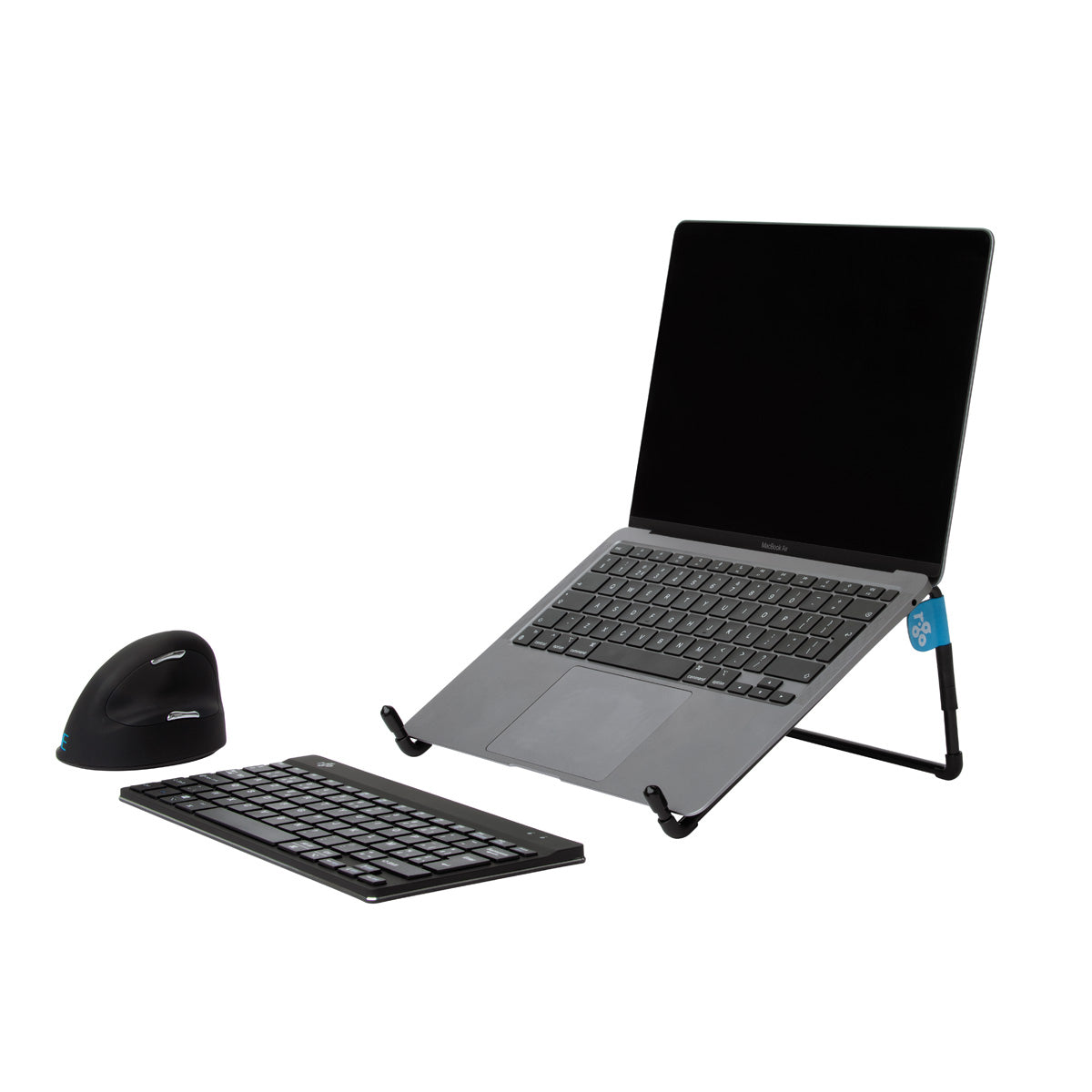 R-Go Tools Laptopständer R-Go Steel Travel, ergonomisch faltbarer und einstellbarer Laptopständer, Stahl, Schwarz