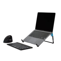 R-Go Tools Laptopständer R-Go Steel Travel, ergonomisch faltbarer und einstellbarer Laptopständer, Stahl, Schwarz