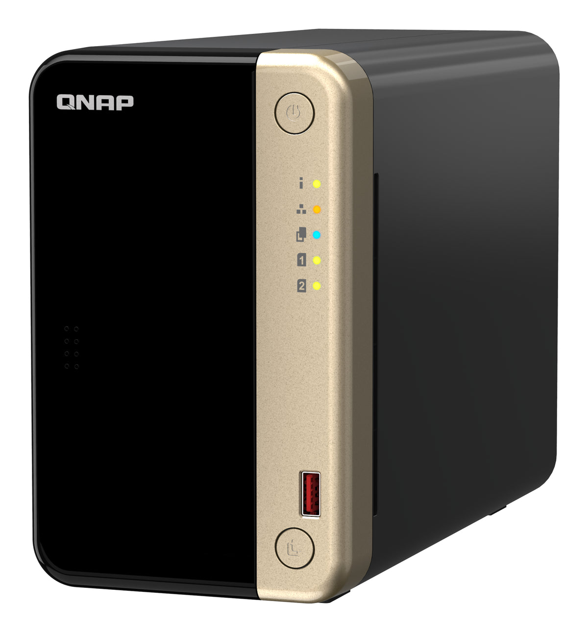 QNAP TS-264 NAS Tower Intel® Celeron® N5095 8 GB 0 TB QNAP QTS Schwarz, Gold