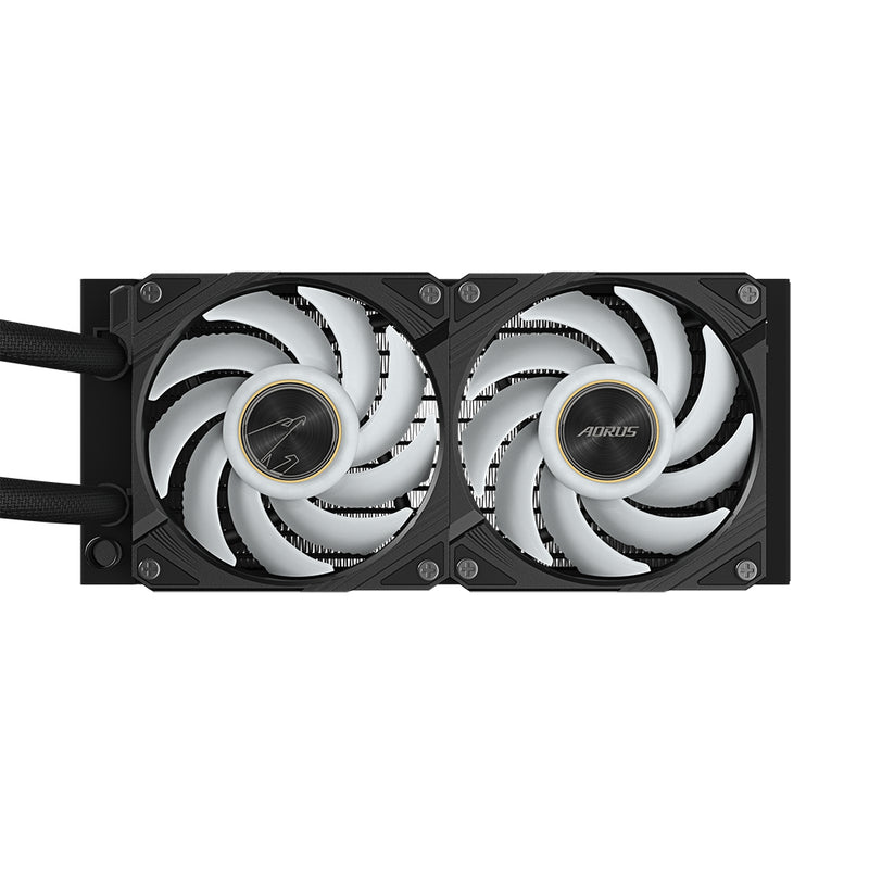 GIGABYTE AORUS WATERFORCE X II 240 AIO Flüssigkeits-CPU-Kühler - 2x120mm ARGB-Lüfter, Vollfarb-LCD, DAISY-CHAIN, kompatibel mit Intel LGA 1851 und AMD AM5