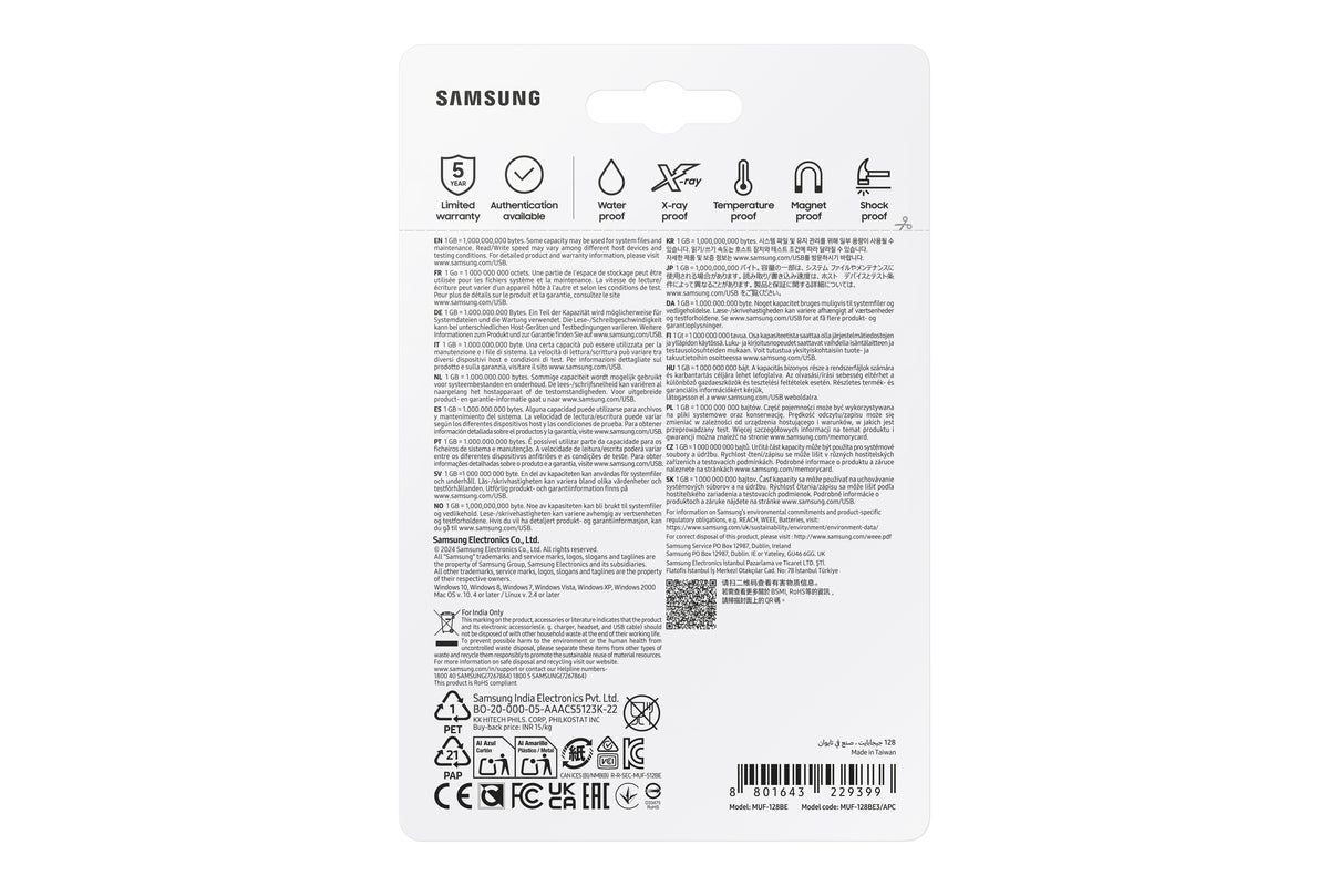 Samsung MUF-128BE USB-Stick 128 GB USB Typ-A 3.2 Gen 1 (3.1 Gen 1) Silber