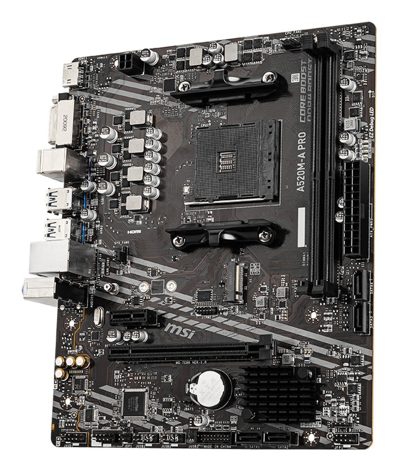 MSI A520M-A PRO Motherboard AMD A520 Sockel AM4 micro ATX