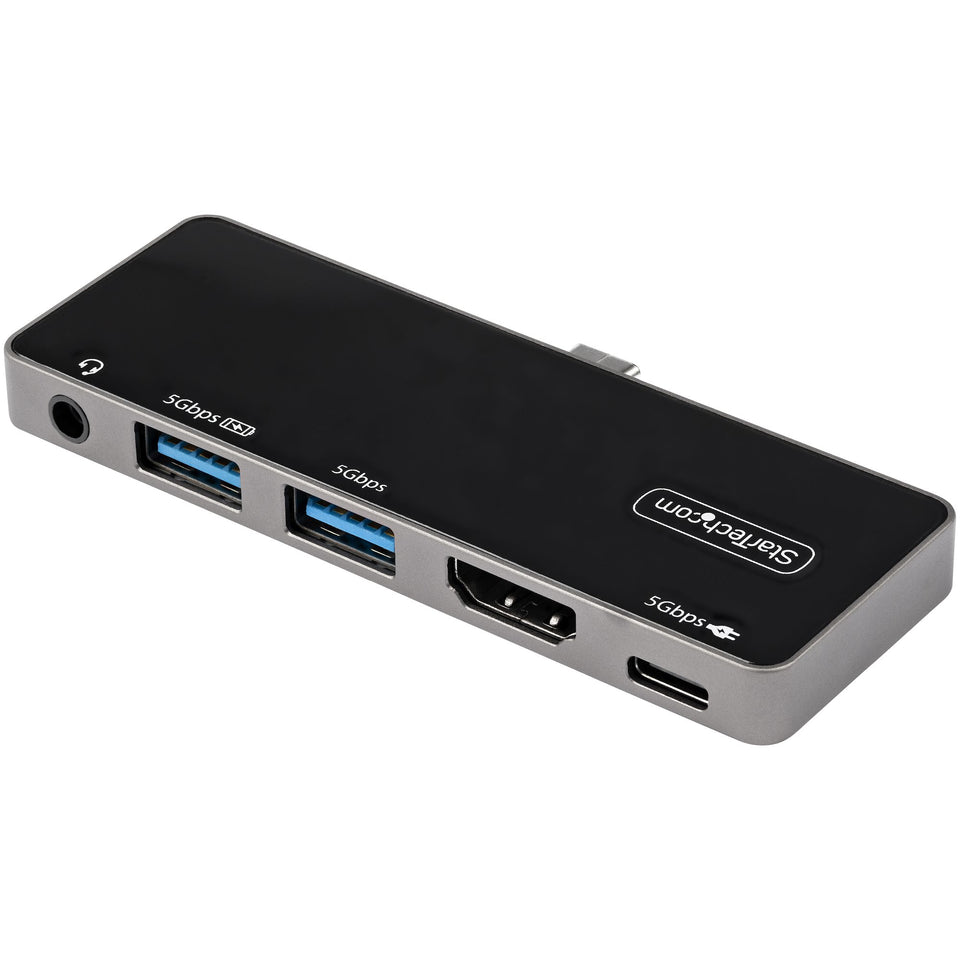 StarTech.com USB-C Digital AV Multiport Adapter - USB-C to 4K 60Hz HDMI 2.0, USB-C Power Delivery 100W, 3-Port USB 3.0 Hub, Audio - USB-C Mini Dock - Portable USB Type-C Travel Dock
