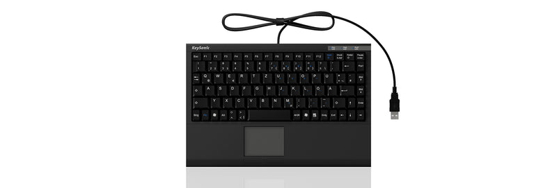 KeySonic ACK-540U+ (DE) Mini-Tastatur, SoftSkin black, Smart-Touchpad, USB, schwarz