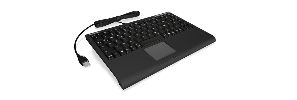 KeySonic ACK-540U+ (DE) Mini-Tastatur, SoftSkin black, Smart-Touchpad, USB, schwarz