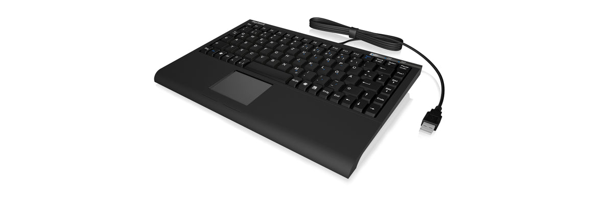 KeySonic ACK-540U+ (DE) Mini-Tastatur, SoftSkin black, Smart-Touchpad, USB, schwarz