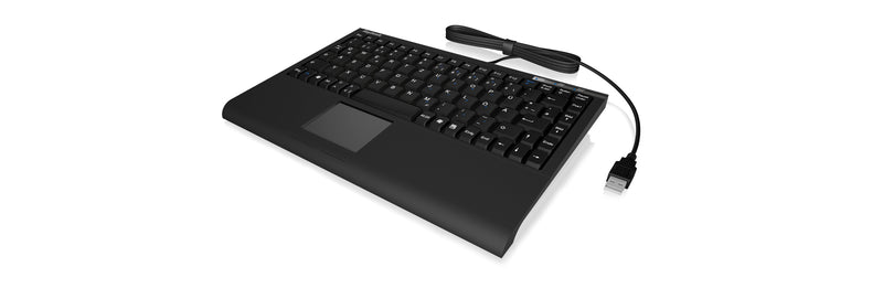 KeySonic ACK-540U+ (DE) Mini-Tastatur, SoftSkin black, Smart-Touchpad, USB, schwarz