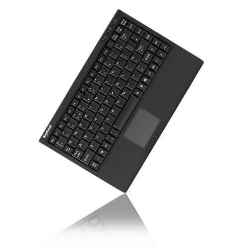 KeySonic ACK-540U+ (DE) Mini-Tastatur, SoftSkin black, Smart-Touchpad, USB, schwarz
