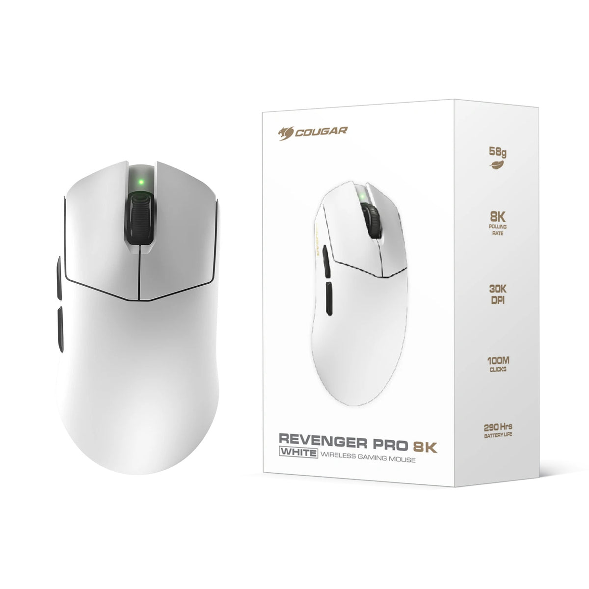 COUGAR Gaming Maus,Revenger Pro 8K, Wireless, Weiß