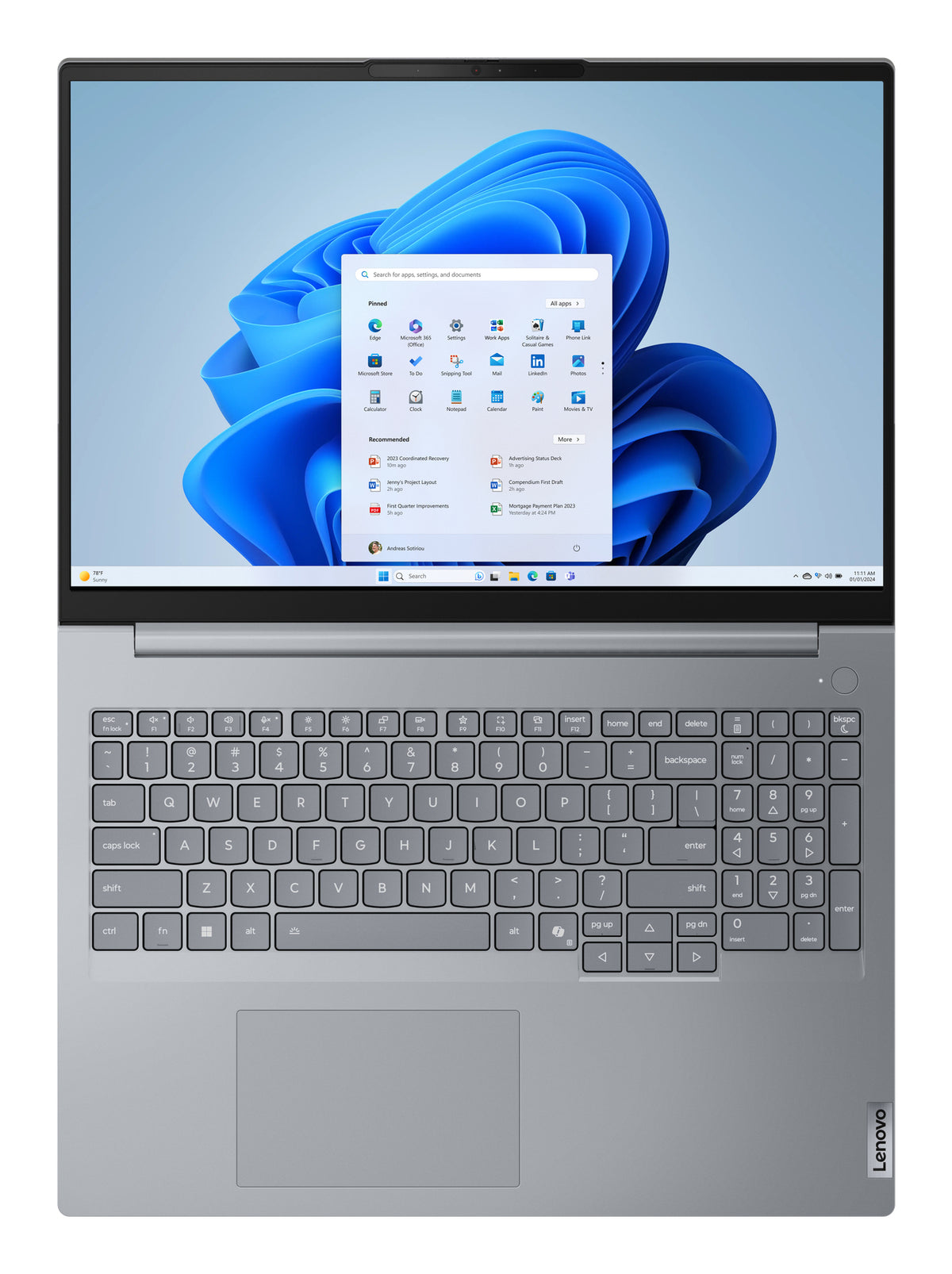 Lenovo ThinkBook 16 G8 IRL Intel® Core™ i5 i5-13420H Laptop 40,6 cm (16") WUXGA 16 GB DDR5-SDRAM 512 GB SSD Wi-Fi 6 (802.11ax) Windows 11 Pro Grau Englisch