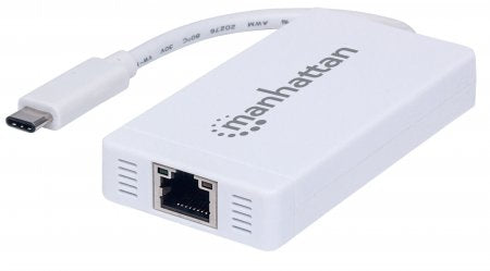 Manhattan USB-C auf 3-Port Hub mit Gigabit-Ethernet-Netzwerkadapter, USB 3.1 Gen 1 (5 Gbit/s) auf 10/100/1000 Mbit/s Gigabit Ethernet