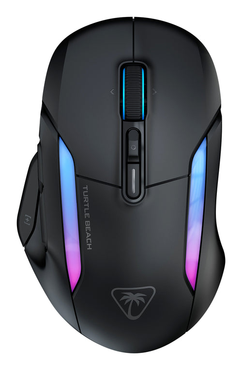 Turtle Beach Kone II Air – Kabellose, ergonomische RGB-Gaming-Maus, 350-Stunden-Akku, optischer 26K DPI Sensor, 21 programmierbare Funktionen, 4D-Free-Spin-Scroll-Rad, Schwarz