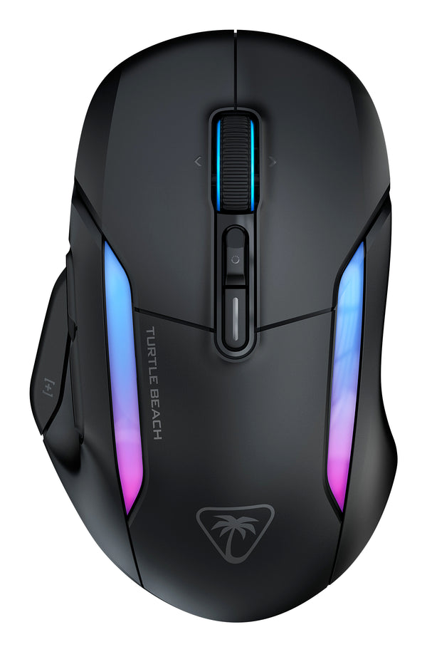 Turtle Beach Kone II Air – Kabellose, ergonomische RGB-Gaming-Maus, 350-Stunden-Akku, optischer 26K DPI Sensor, 21 programmierbare Funktionen, 4D-Free-Spin-Scroll-Rad, Schwarz
