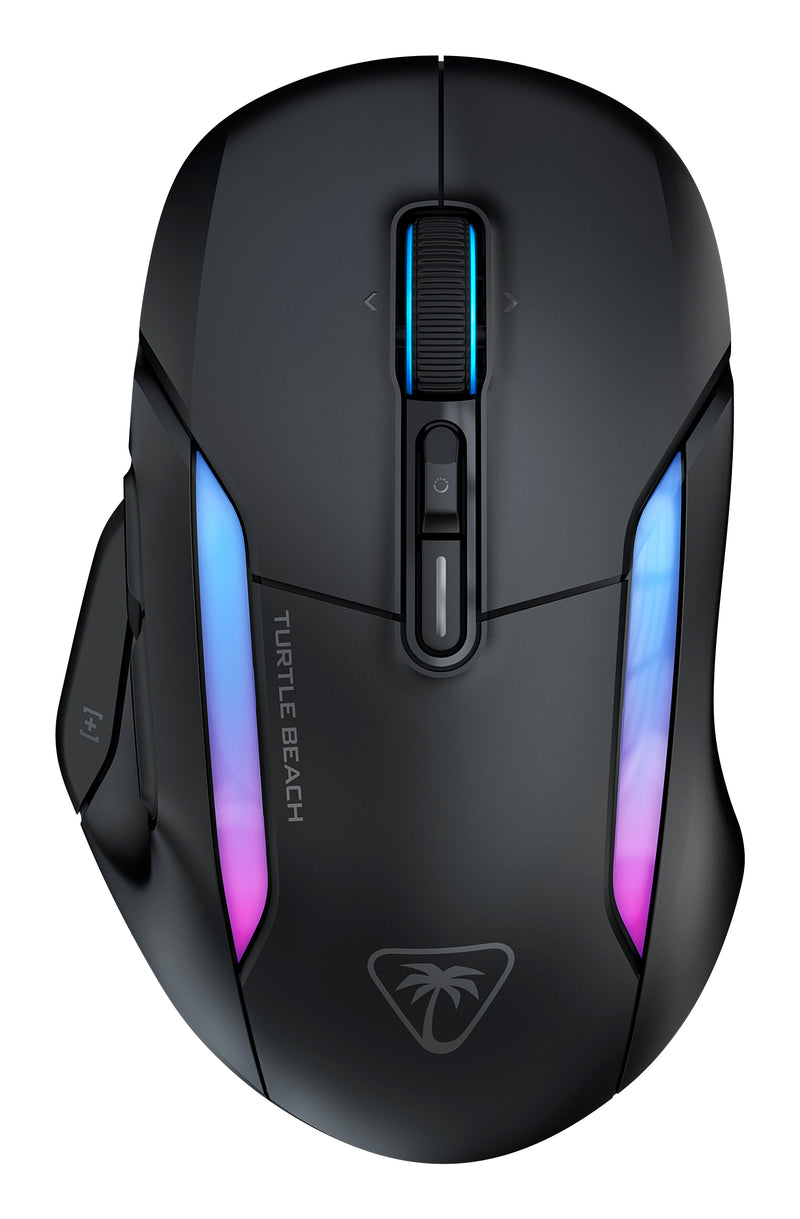 Turtle Beach Kone II Air – Kabellose, ergonomische RGB-Gaming-Maus, 350-Stunden-Akku, optischer 26K DPI Sensor, 21 programmierbare Funktionen, 4D-Free-Spin-Scroll-Rad, Schwarz