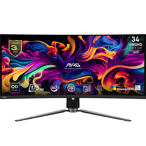 MSI MAG 341CQPDE QD-OLED Computerbildschirm 86,4 cm (34") 3440 x 1440 Pixel UltraWide Quad HD Schwarz